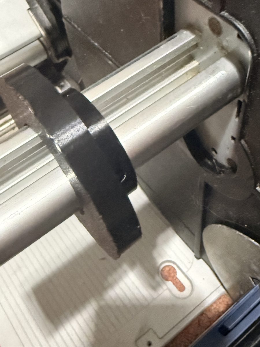 Custom 3D printed locking adjustable collar on shaft, view 3
