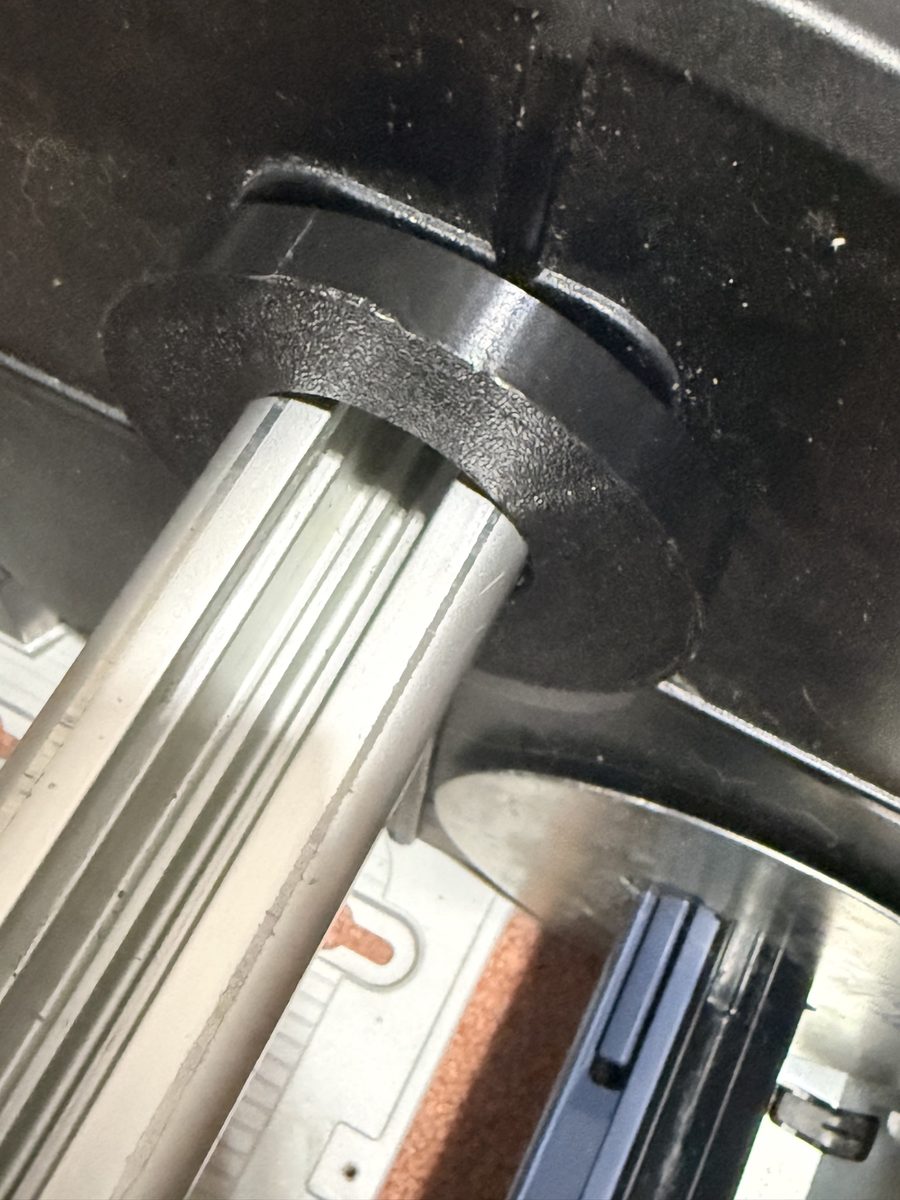 Custom 3D printed locking adjustable collar on shaft, view 4